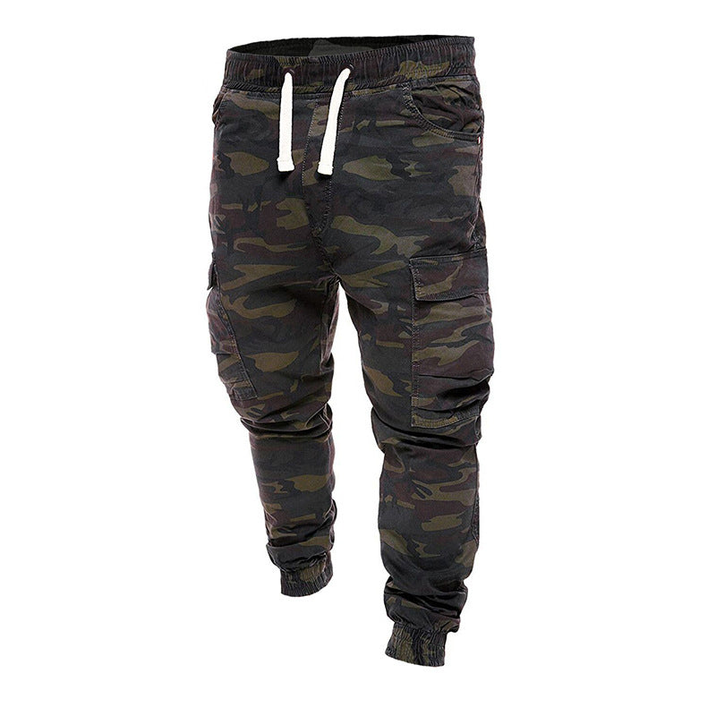 Men's tailored cargo jogger pants with elastic comfort waistband, side flap pockets, and tapered cuffs Mune Fashion