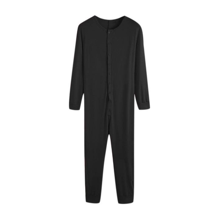 Unisex one-piece long sleeve pajama with continuous button placket and elastic cuffs Mune Fashion