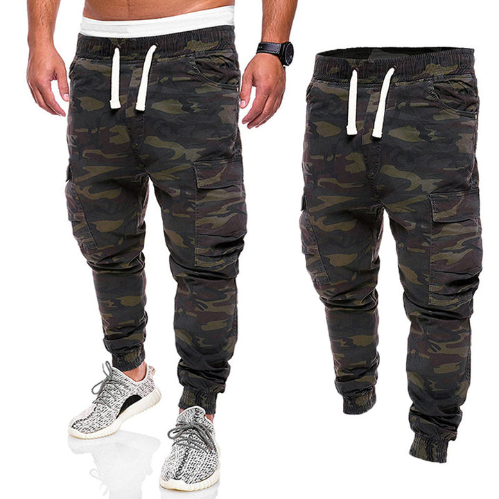 Men's tailored cargo jogger pants with elastic comfort waistband, side flap pockets, and tapered cuffs Mune Fashion