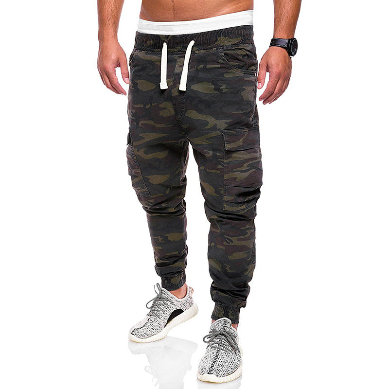 Men's tailored cargo jogger pants with elastic comfort waistband, side flap pockets, and tapered cuffs Mune Fashion