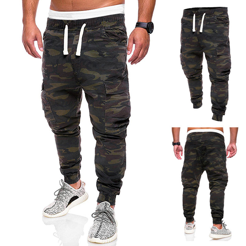 Men's tailored cargo jogger pants with elastic comfort waistband, side flap pockets, and tapered cuffs Mune Fashion