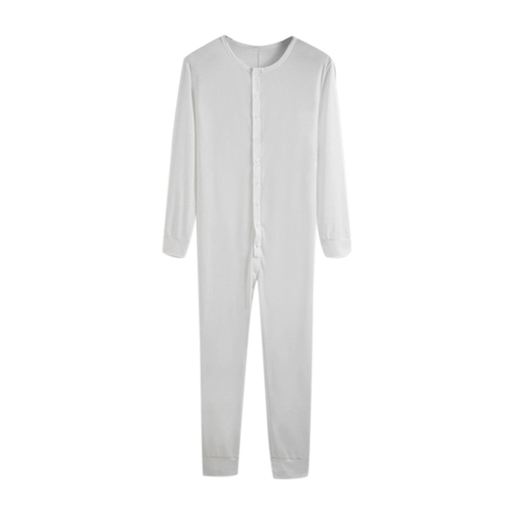 Unisex one-piece long sleeve pajama with continuous button placket and elastic cuffs Mune Fashion