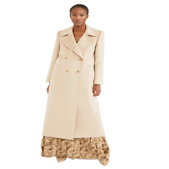 Women's maxi dress with three-dimensional rosette structure and fine leather belt Mune Fashion