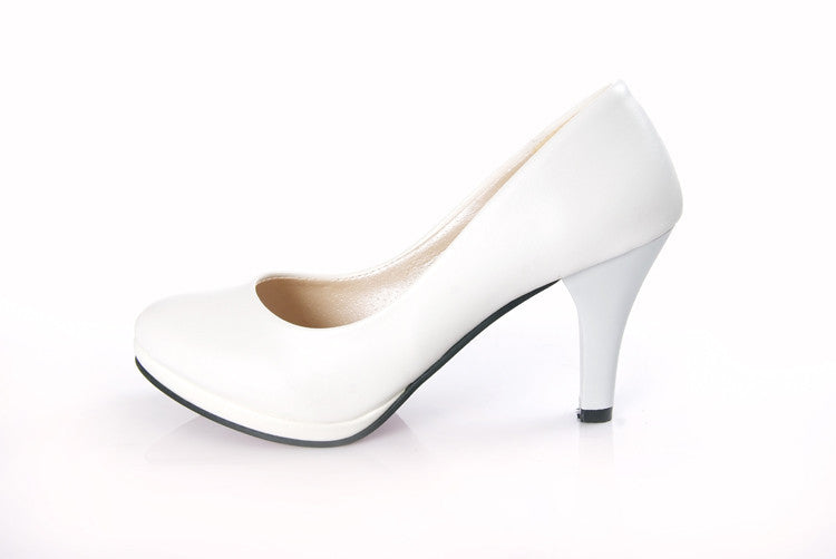 Ladies' elegant bridal pumps with rounded toe cap, padded comfort footbed, and sleek cone heel Mune Fashion