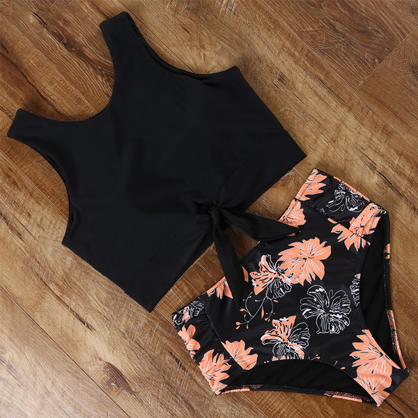 Women's Sporty Bikini Set with Fashionable Crop Top and High-Waisted Brief Mune Fashion