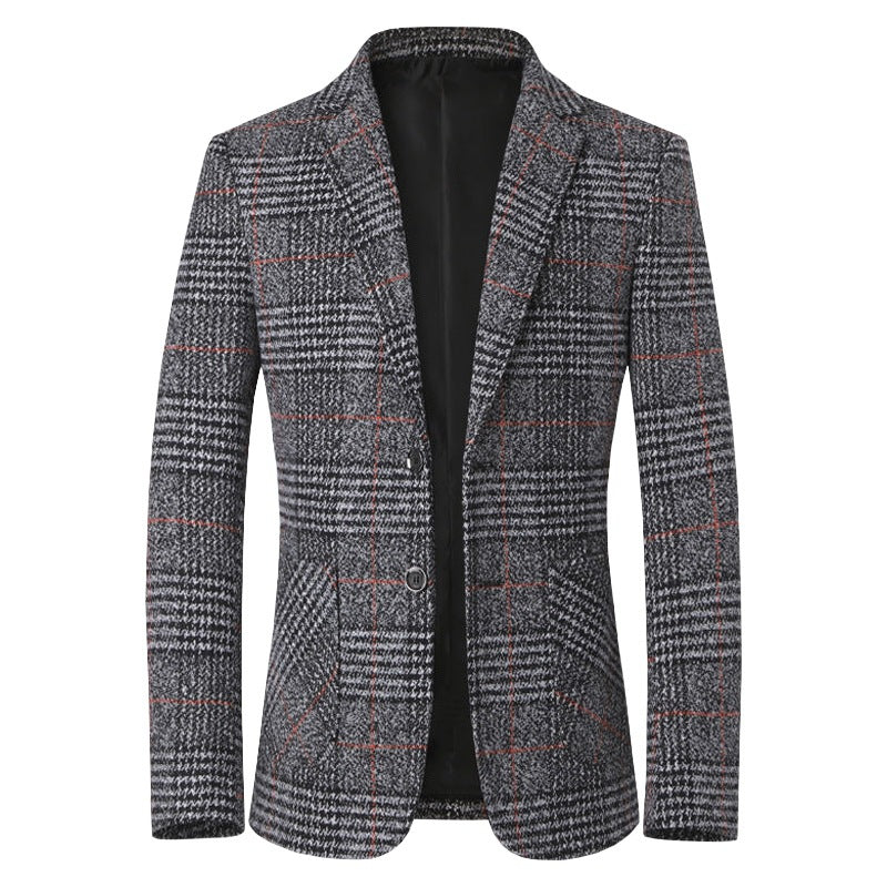 Men's tweed blazer with Glencheck pattern and slim fit Mune Fashion