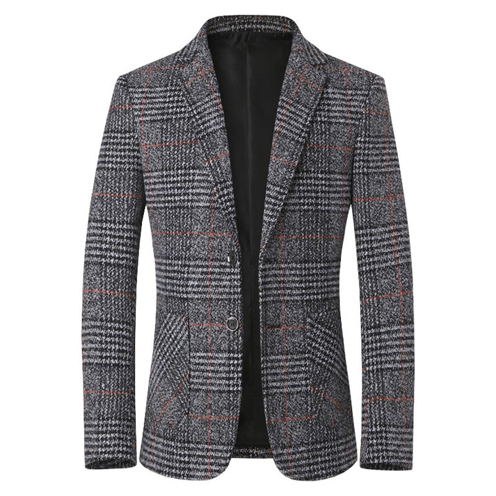 Men's tweed blazer with Glencheck pattern and slim fit Mune Fashion