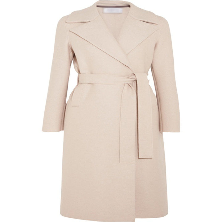 Ladies Elegant Tailored Wrap Coat in Wool-Cashmere Blend Mune Fashion