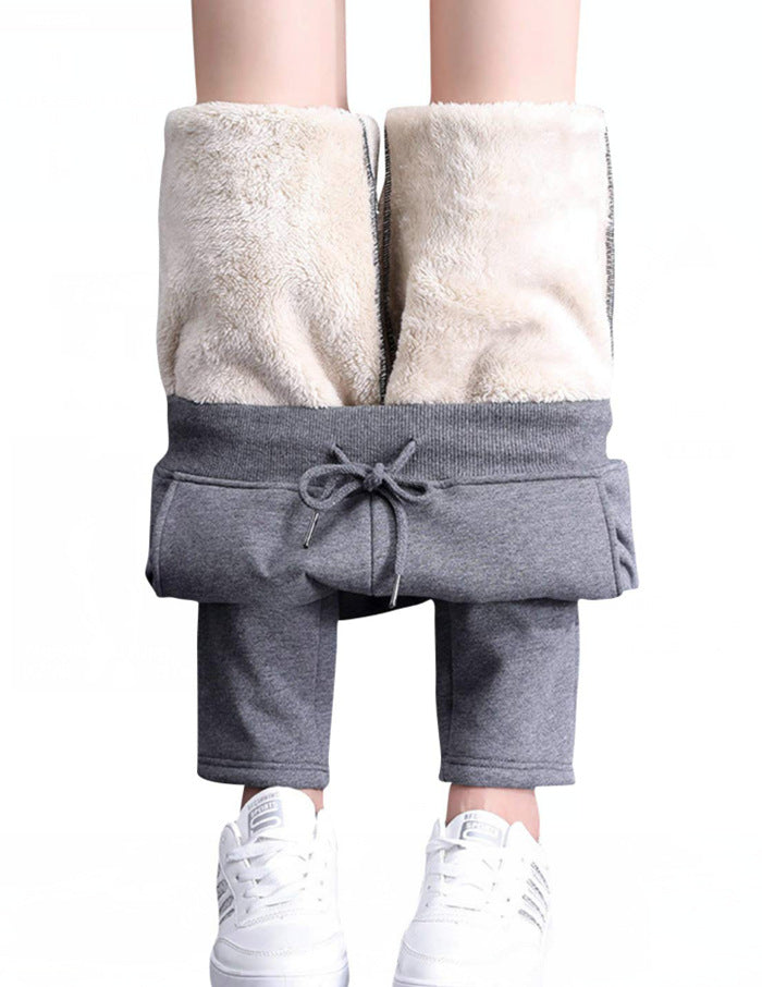 Women's non-padded thermo jogging pants with teddy lining, elastic waistband and drawstring Mune Fashion