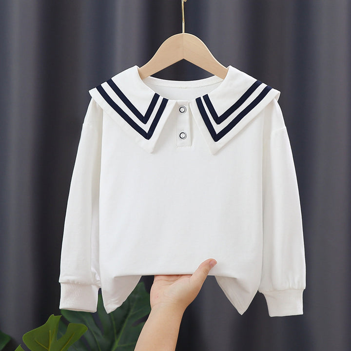 Girls Sail Collar Sweatshirt Mune Fashion
