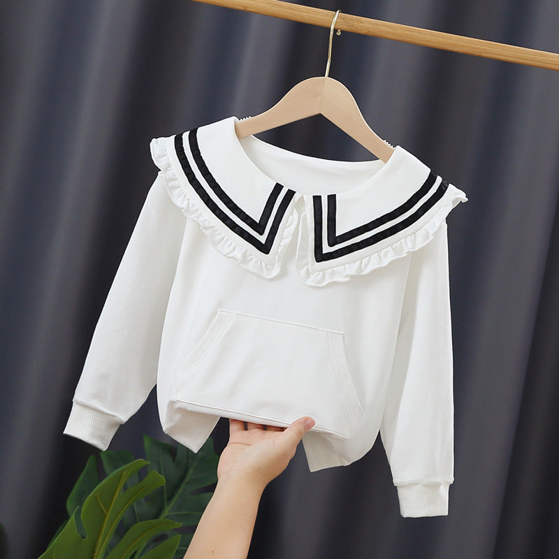 Girls hoodie with maritime collar Mune Fashion