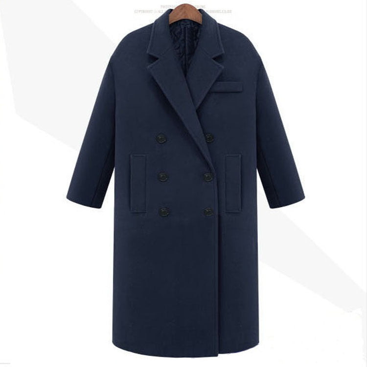Men's long coat in minimalist double-breasted wool blend with boxy oversized silhouette Mune Fashion