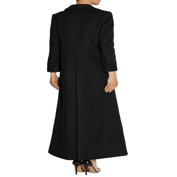 Ladies Floor-Length Single-Breasted Coat with Split and Tailored Silhouette Mune Fashion
