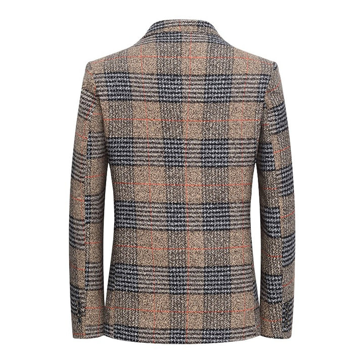 Men's tweed blazer with Glencheck pattern and slim fit Mune Fashion