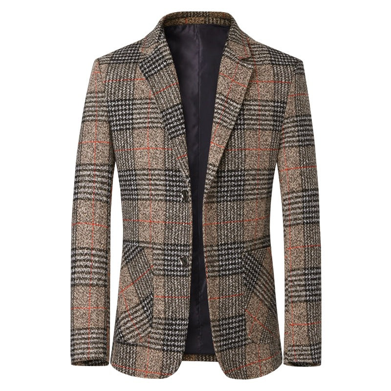 Men's tweed blazer with Glencheck pattern and slim fit Mune Fashion