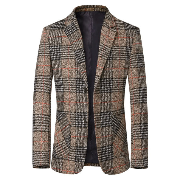 Men's tweed blazer with Glencheck pattern and slim fit Mune Fashion