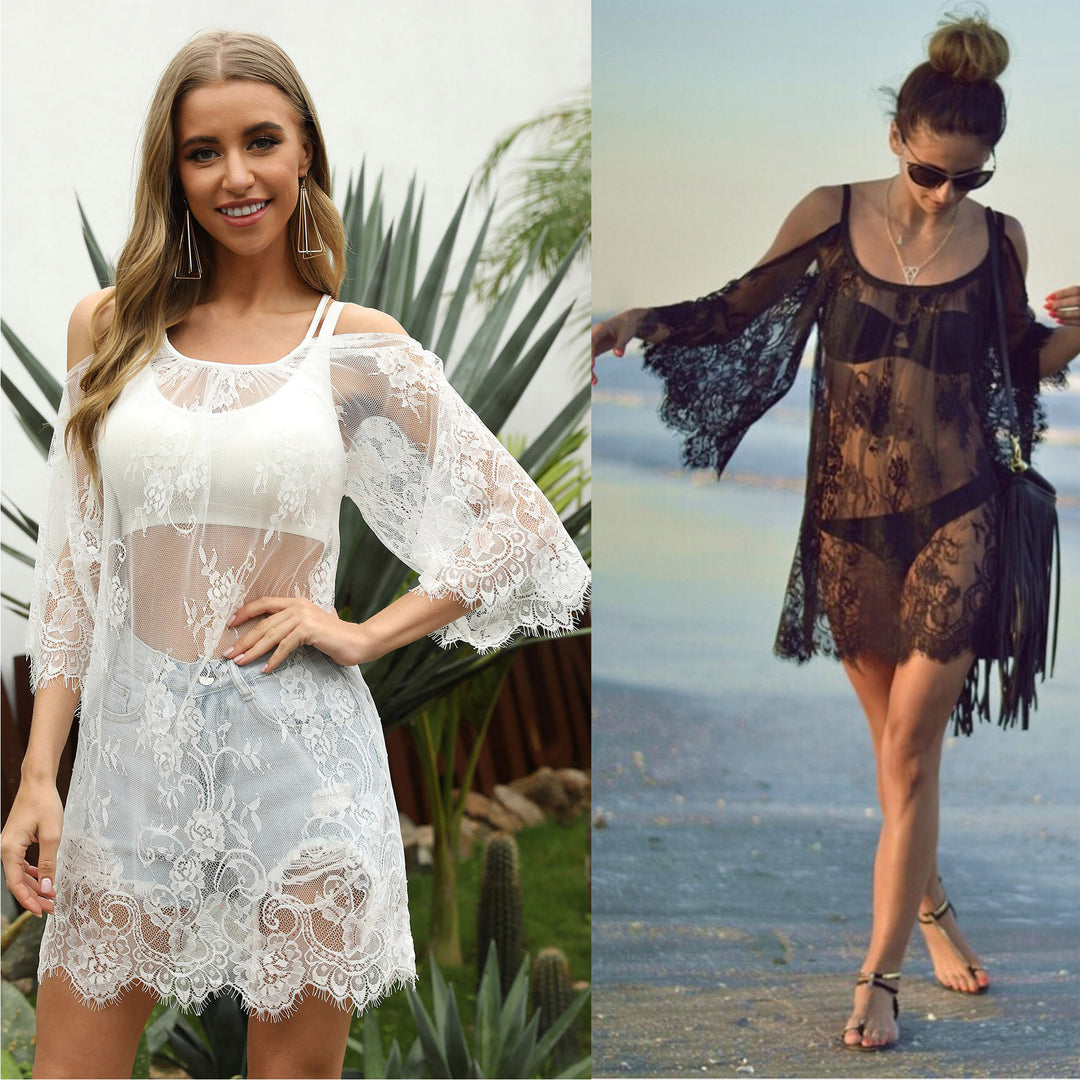 Women's transparent lace beach cover-up Mune Fashion