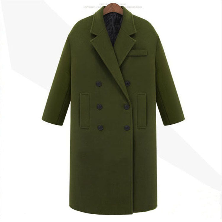 Men's long coat in minimalist double-breasted wool blend with boxy oversized silhouette Mune Fashion