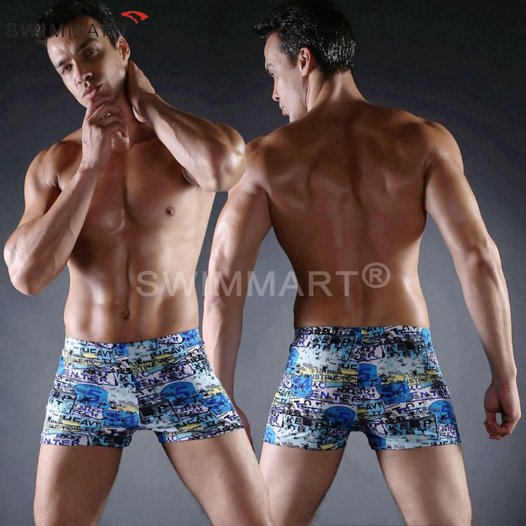 Men's swim shorts with creative abstract pattern Mune Fashion