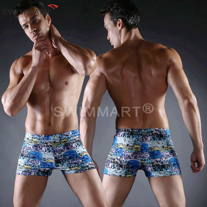 Men's swim shorts with creative abstract pattern Mune Fashion