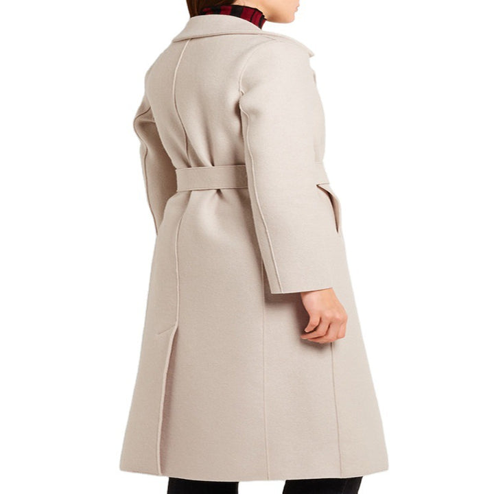 Ladies Elegant Tailored Wrap Coat in Wool-Cashmere Blend Mune Fashion