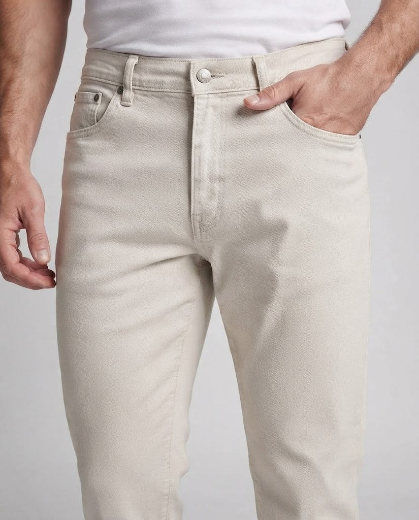 Men's Straight-Fit Vintage Denim Jeans with Light Stonewash and Mid Rise Mune Fashion