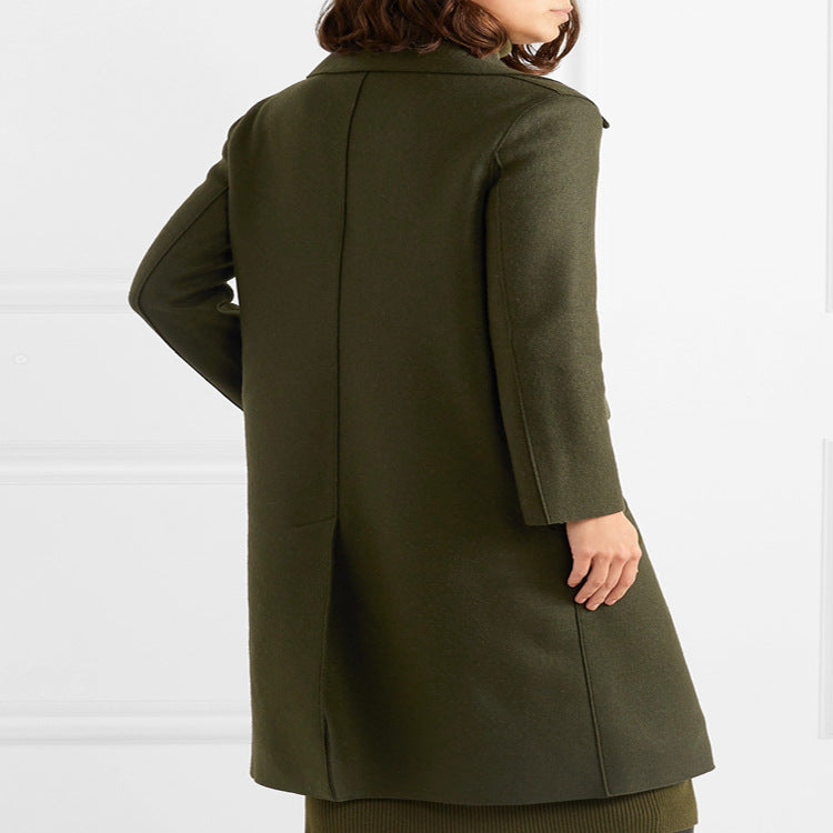 Women's Midi Length Turtleneck Knit Dress with Side Slit and Relaxed Fit Mune Fashion
