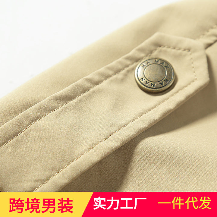 Men's Military-Inspired Bomber Jacket with Patches, Stand Collar & Zipper Mune Fashion