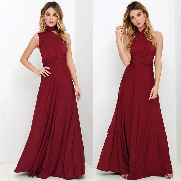 elastic wrap dress with straps