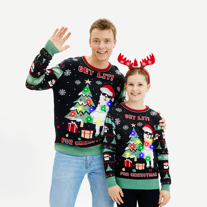 Mune | Get Lit Llama Christmas Christmas Sweater Women