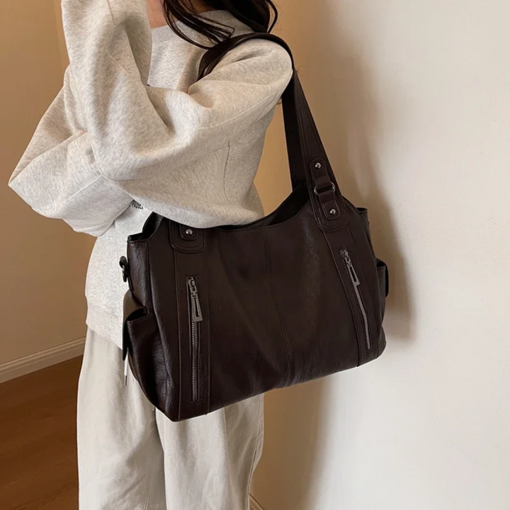 Mune | Stylish Leather Handbag with Zipper