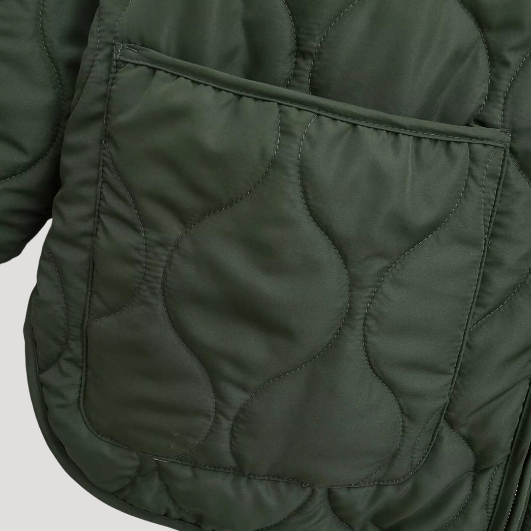 Mune | Women's quilted oversized green fleece zip-up jacket