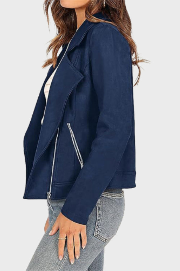 Mune | Suede Cropped Biker Jacket