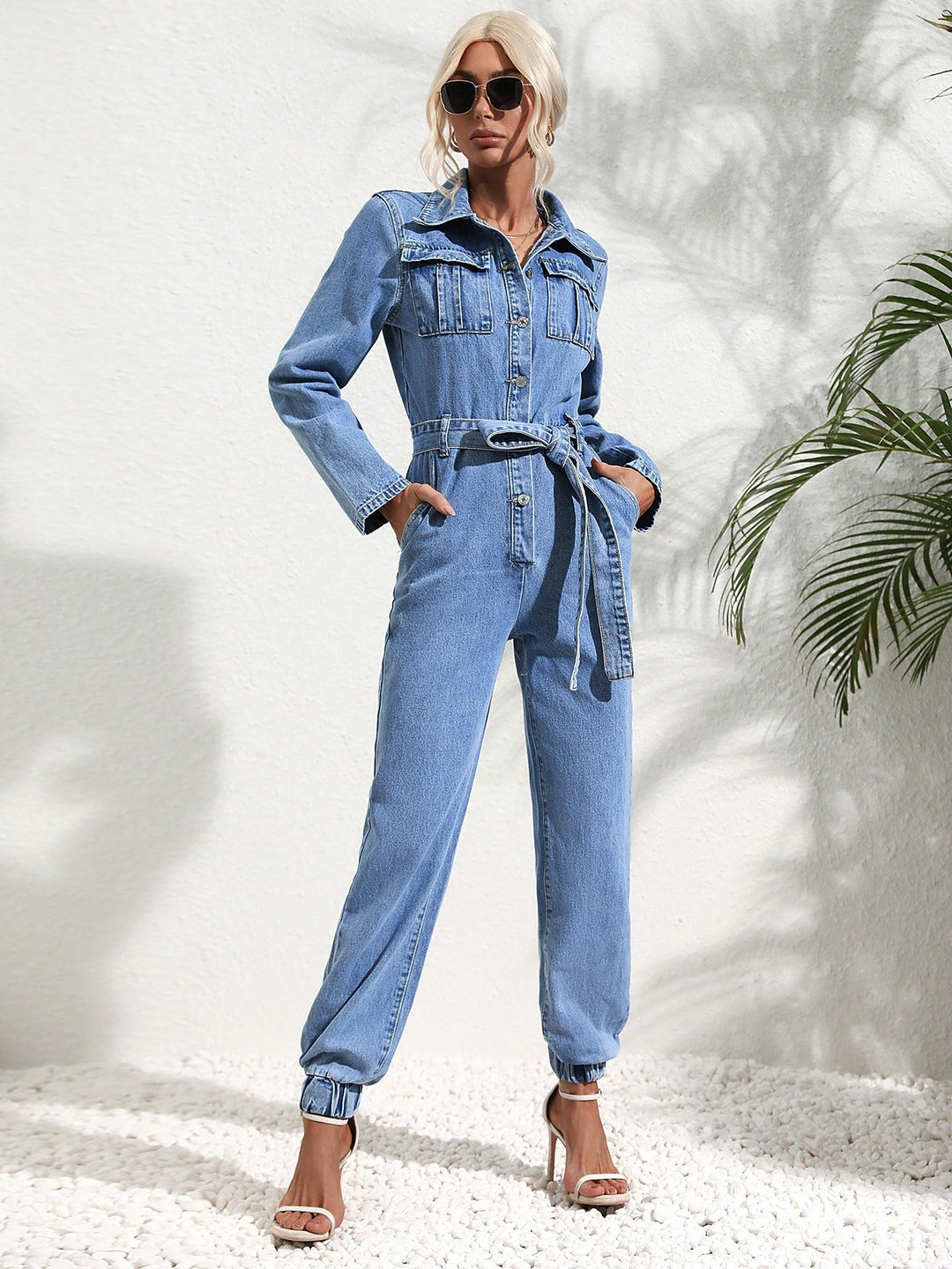 Mune | The most trendy denim jumpsuit with flap pockets