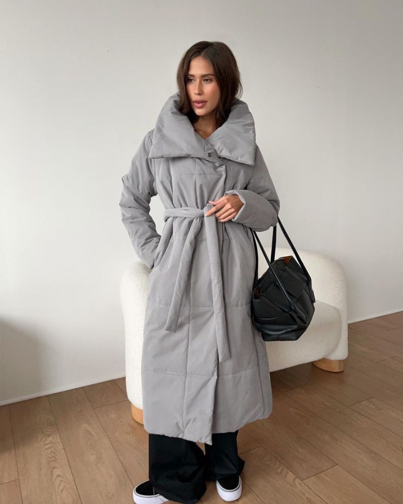 Mune | Long Puffer Jacket with Belt