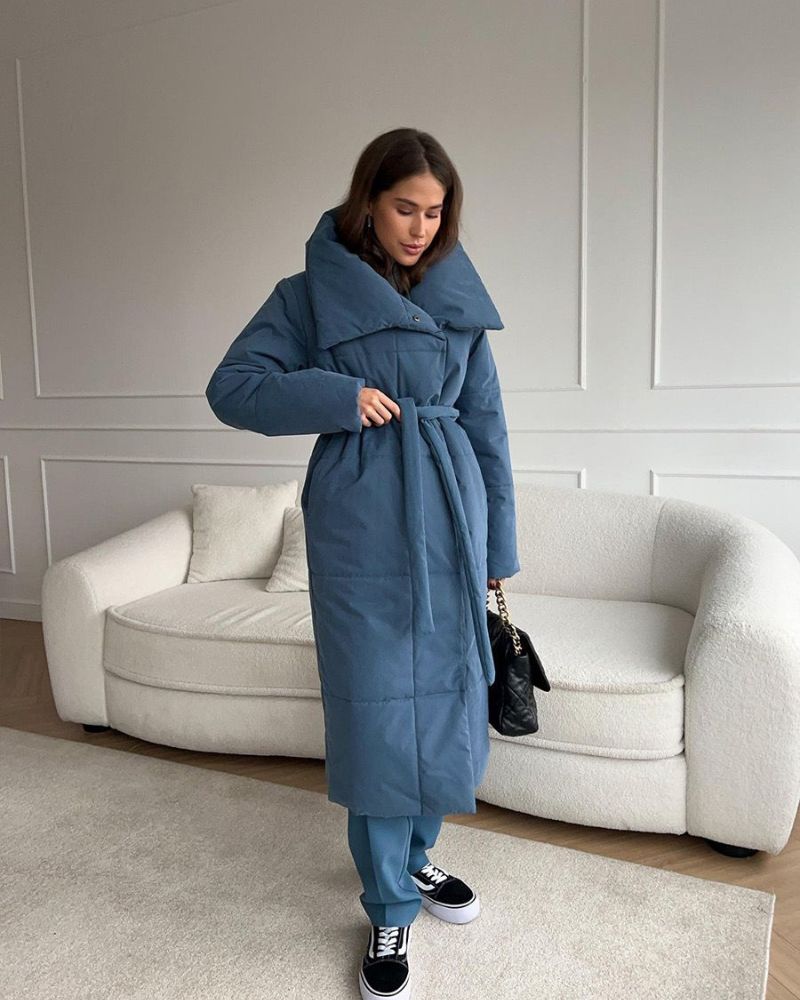 Mune | Long Puffer Jacket with Belt