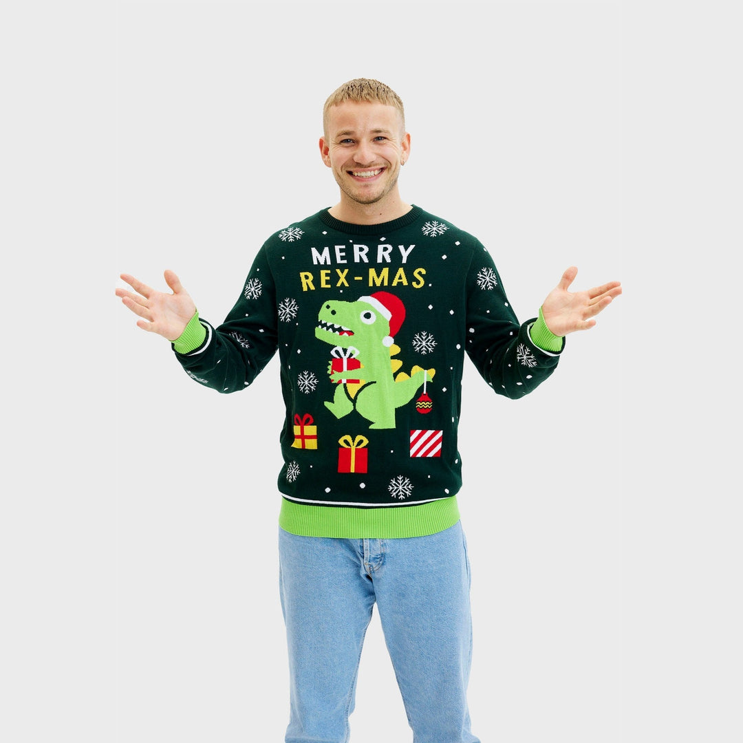 Mune | Funny Dino Christmas Sweater Men