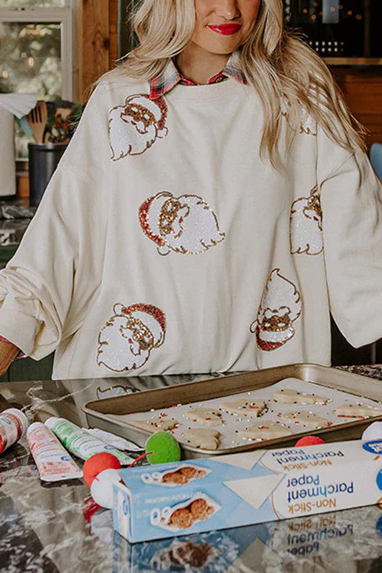 Mune | Santa Claus Sequins Casual Loose Sweatshirt