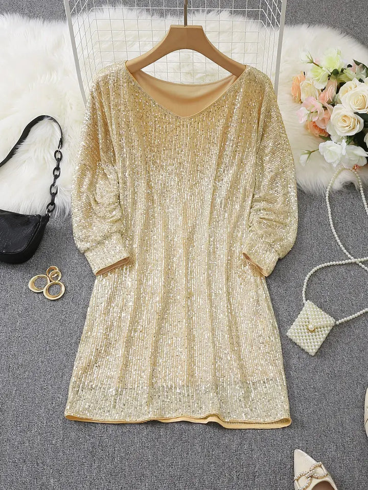 Mune | Party dress with sequins and contrast