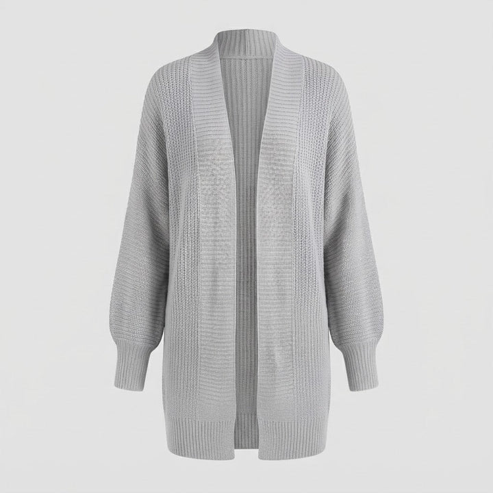 Women Longline Knit Cardigan with Open Front and Wide Shawl Collar Mune Fashion