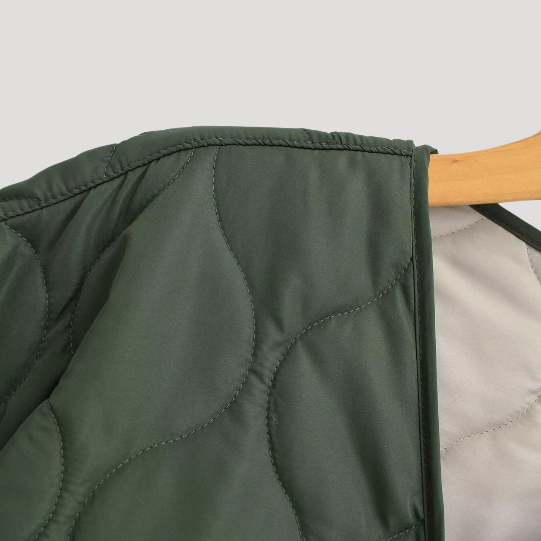 Mune | Women's quilted oversized green fleece zip-up jacket