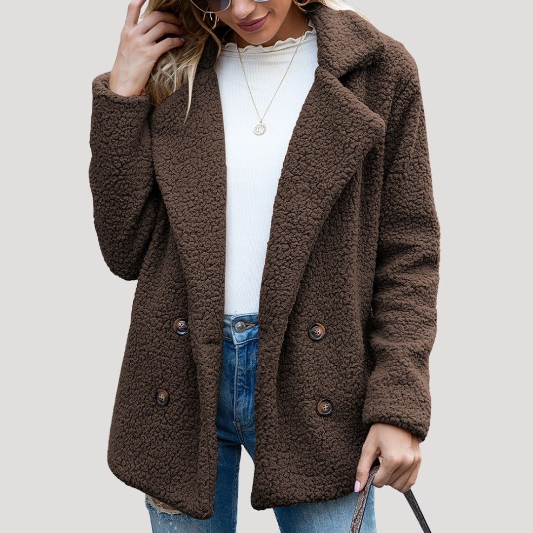 Mune | Women's Teddy Fleece Double-Breasted Winter Jacket