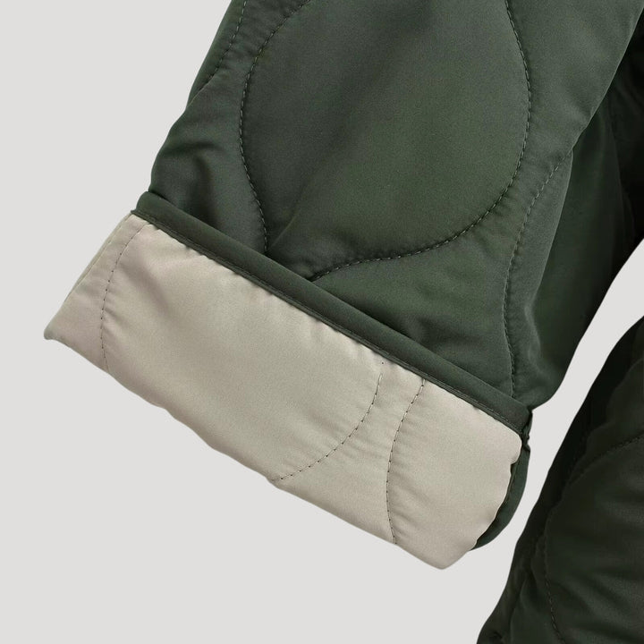 Mune | Women's quilted oversized green fleece zip-up jacket