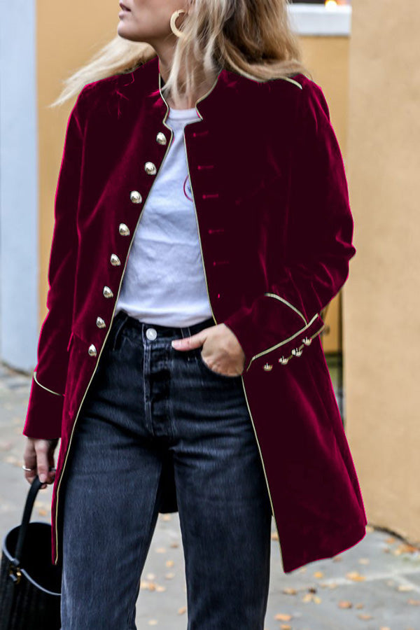 Mune | Velvet Patchwork Multi-Button Women'S Jacket