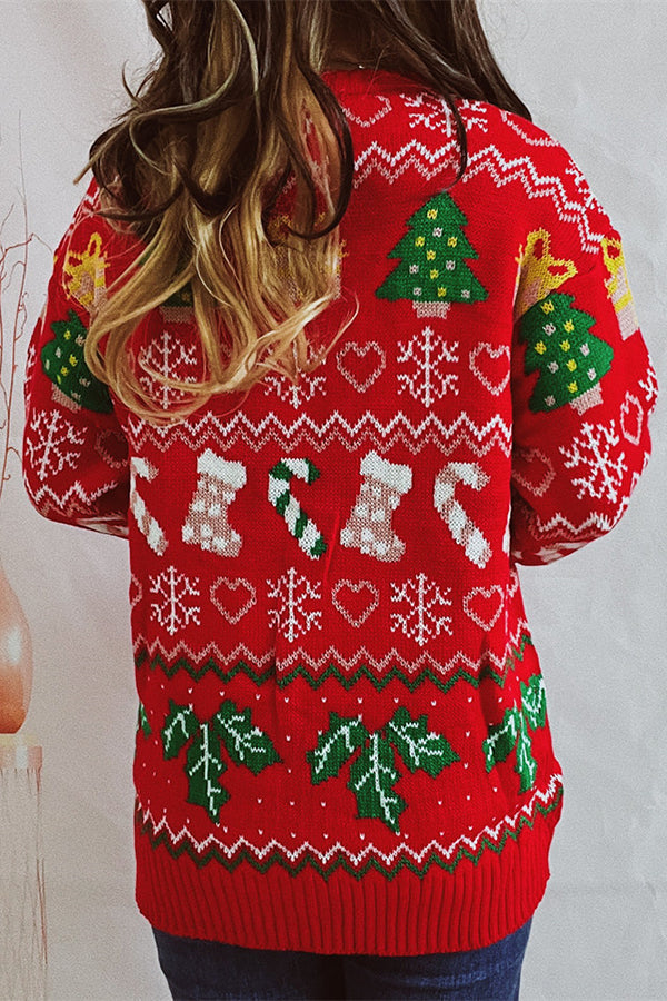 Mune | Christmas Pattern Knitted Round Neck Long Sleeve Sweater
