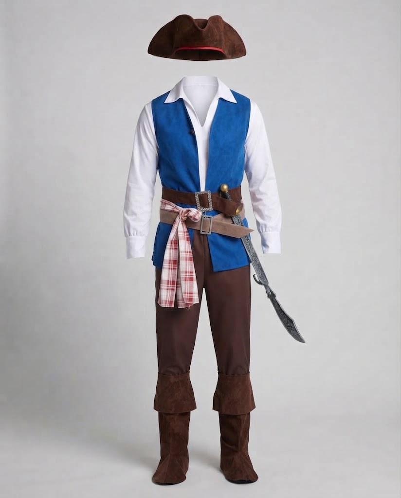 Men's pirate costume with authentic details and high-quality material Mune Fashion
