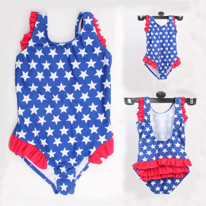 Girls Swimsuit with Star Print Mune Fashion