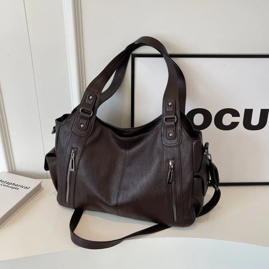 Mune | Stylish Leather Handbag with Zipper