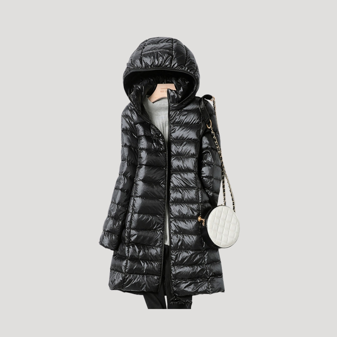 Mune | Women long padded winter puffer coat with hood