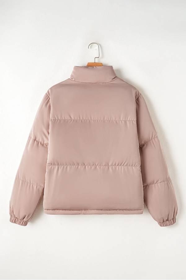 Mune | Pink Full Zip Quilted Puffer Jacket